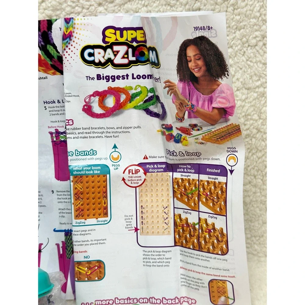 Cra-Z-Art Super Cra-Z-Loom Rubber Band Bracelet Maker Kit with Storage Case - Picture 6 of 7